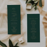 Romantic Green Calligraphy Monogram Wedding Program<br><div class="desc">This romantic green calligraphy monogram wedding program is perfect for a simple wedding. The modern classic design features fancy swirls and whimsical flourishes with gorgeous elegant hand lettered faux champagne gold typography. Include the couples initials, the names of the couple, the wedding date and location, thank you message, order of...</div>