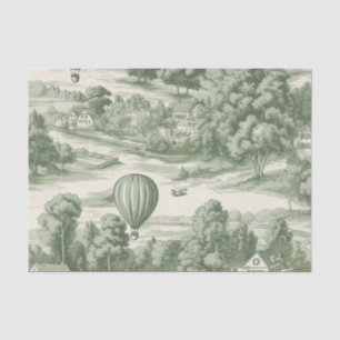 Romantic Green Countryside Toile Balloon Pattern Tissue Paper