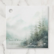 Romantic green forest wedding Favour Tags