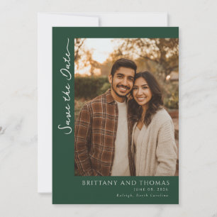 Romantic Green Photo Save The Date