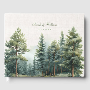 Romantic green summer forest Wedding Guest Book