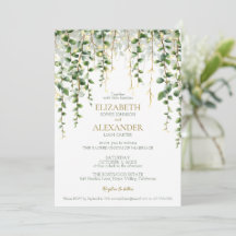 Romantic Greenery Garland Wedding Invitation