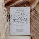 Romantic Grey Calligraphy | Frame The Wedding Of Invitation<br><div class="desc">This romantic grey calligraphy frame wedding invitation is perfect for a simple wedding. The modern classic design features fancy swirls and whimsical flourishes with gorgeous elegant hand lettered typography and a formal frame.</div>