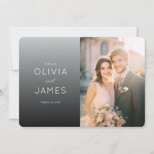 Romantic Grey Gradient Wedding Thank You Card