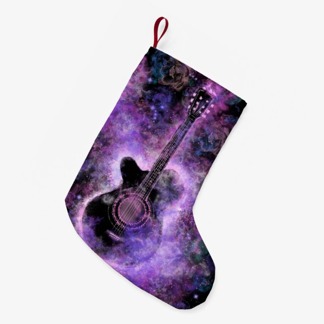 Romantic Guitar Music - Magic Sound Small Christmas Stocking (Front (Hanging))