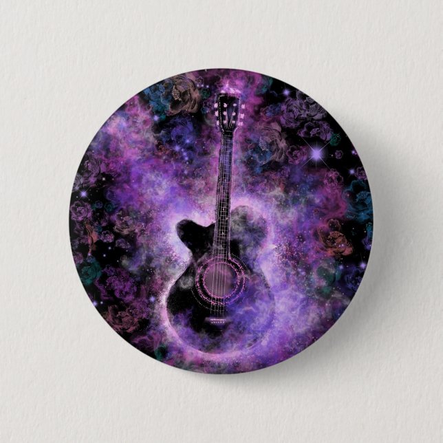 Romantic Guitar Music - Magic Space 2 Inch Round Button (Front)