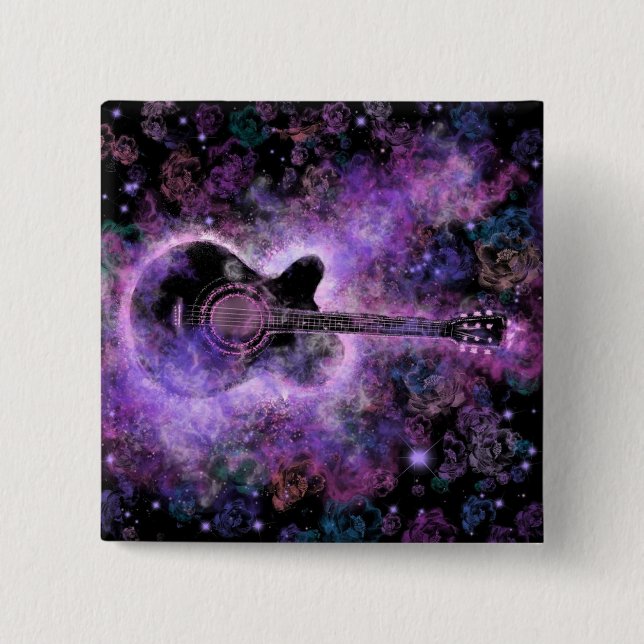 Romantic Guitar Music - Magic Space - 2 Inch Square Button (Front)