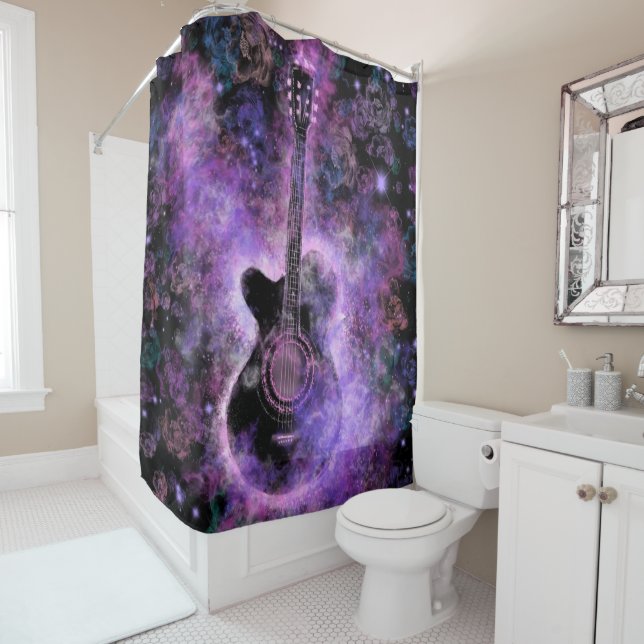 Romantic Guitar Music Shower Curtain Magic Sound (In Situ)