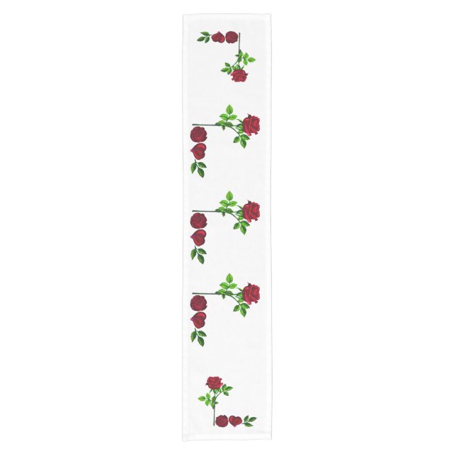 Romantic Hand-Painted Rose Table Runner (Front)