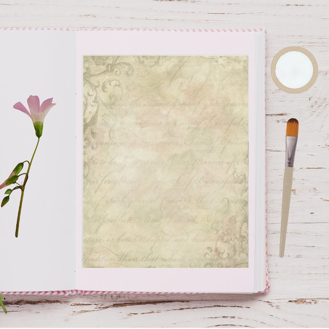 Romantic Handwriting Scrapbook Paper (Creator Uploaded)