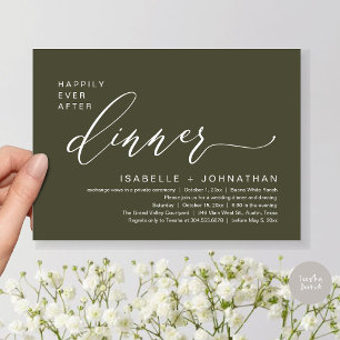 Romantic Happily Ever After Dinner Elopement Party Invitation