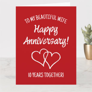 Romantic Happy Anniversary greeting card for wife