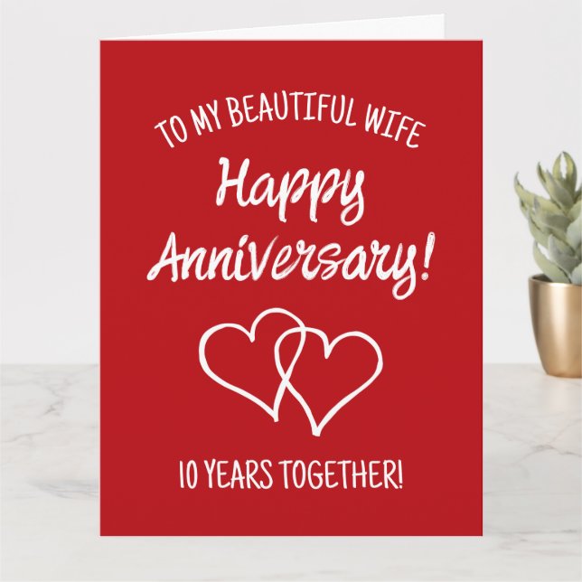 Romantic Happy Anniversary greeting card for wife (Small Plant)