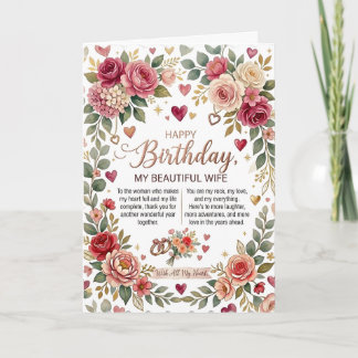 Romantic Happy Birthday Card for Wife