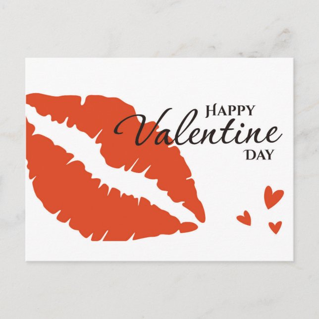 Romantic Happy Valentine Day Postcard (Front)