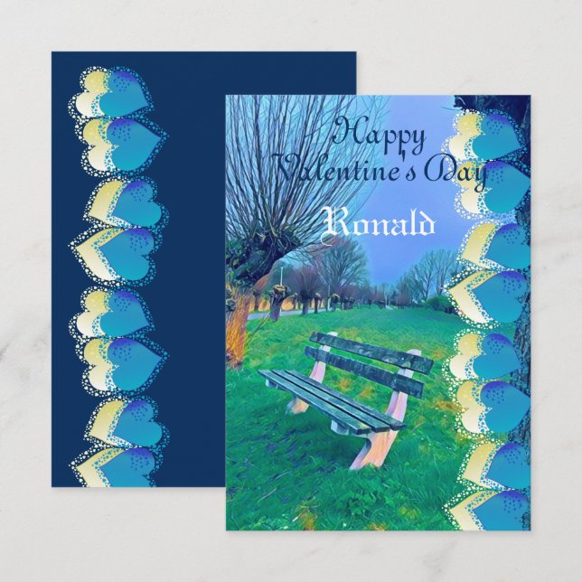 Romantic Happy Valentine Sweeping Heart Watercolor (Front/Back)