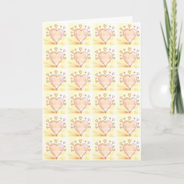 romantic heart and small love hearts versed holiday card (Front)