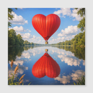 Romantic Heart Balloon Reflection Illustration