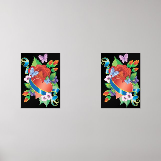 Romantic Heart & Blooms” (Recto)