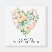 Romantic Heart Bridal Shower Favour  Magnet