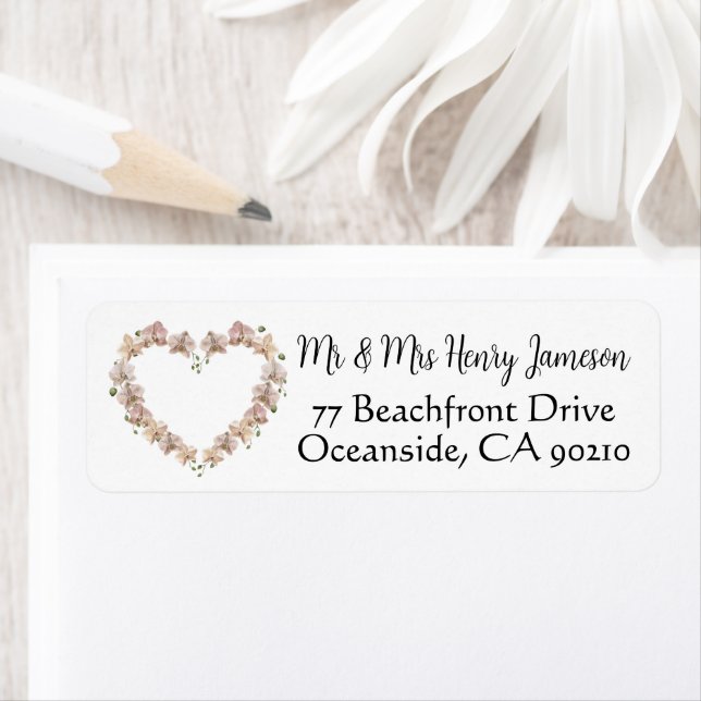 ROMANTIC Heart Classy Mariage Adresse de retour La (En situation)