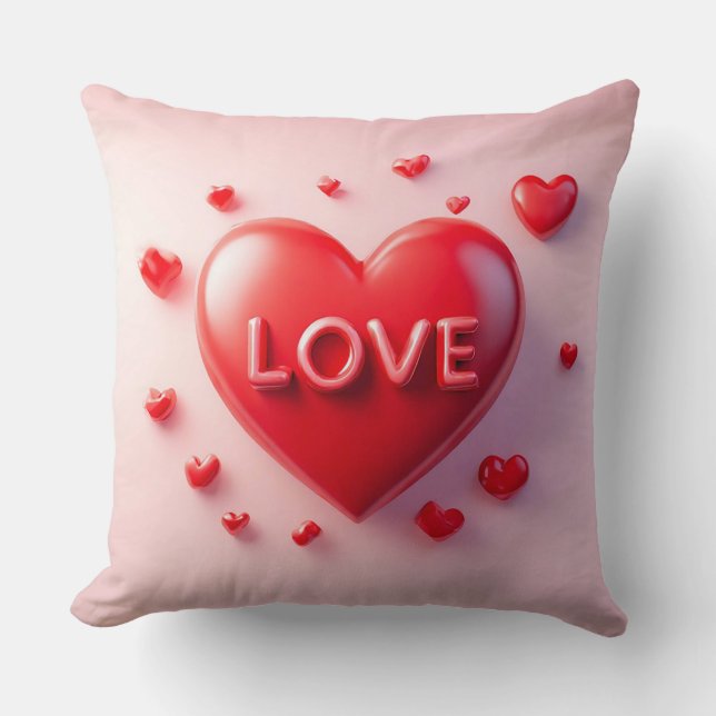 ❤️ Romantic Heart Decor For Valentine Room  Throw Pillow (Front)
