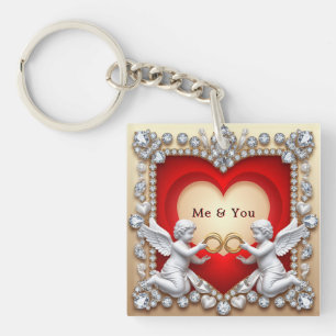 Romantic Heart Design Keychain