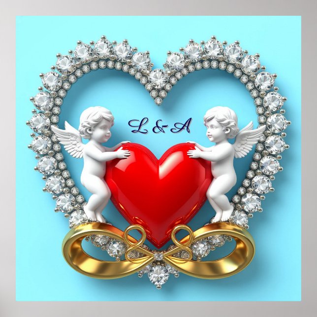 Romantic Heart Design Poster (Front)