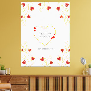 Romantic Heart Floral Canvas Print