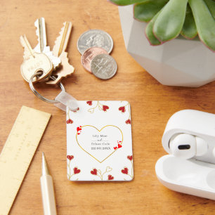 Romantic Heart Floral Keychain