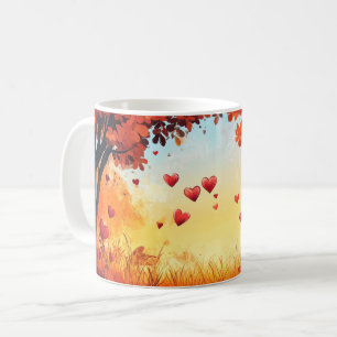 romantic Heart Ilustration Gift for Valentines day Coffee Mug