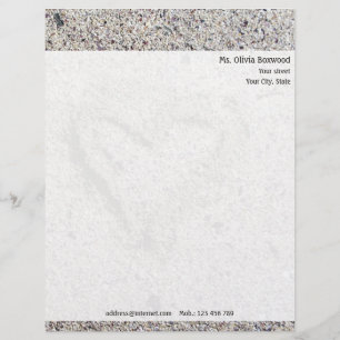 Romantic Heart in Sand with Return Address Letterhead