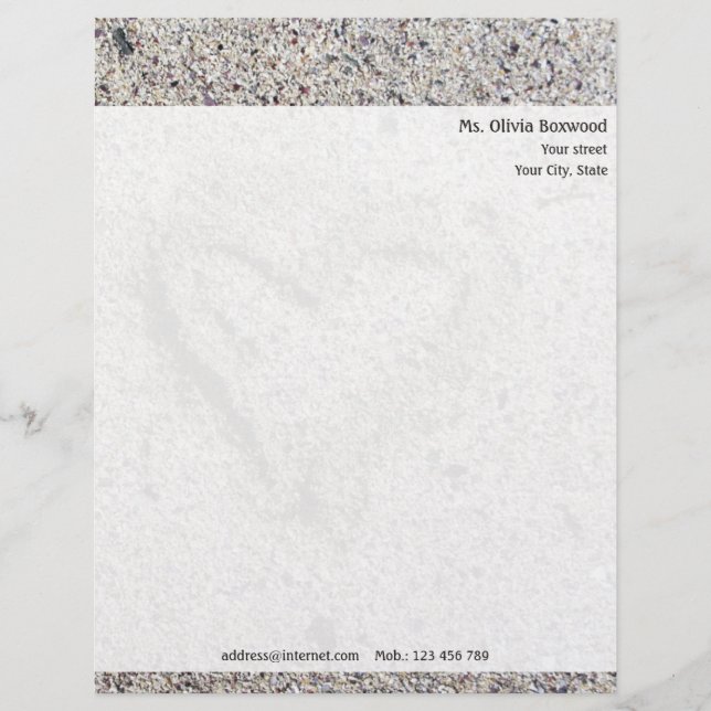 Romantic Heart in Sand with Return Address Letterhead (Front)