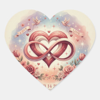 Romantic Heart Infinity Design Sticker