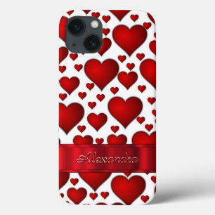 Romantic heart pattern personalized iPhone 13 case