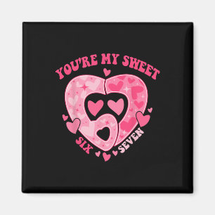 Romantic Heart Pattern Sweet Six Seven Valentine T Magnet