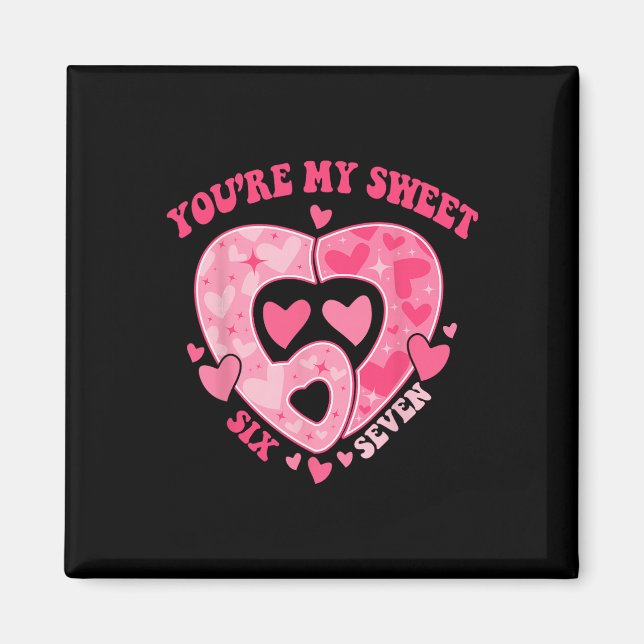 Romantic Heart Pattern Sweet Six Seven Valentine T Magnet (Front)