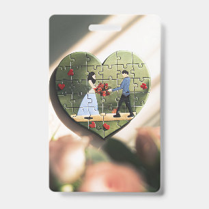 Romantic Heart Puzzle Badge