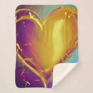 Romantic Heart Sherpa Blanket