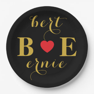 Romantic Heart Sign Paper Plates Fall in Love Them