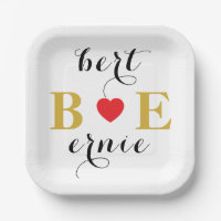 Romantic Heart Sign Paper Plates Fall in Love Them