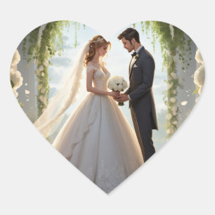 Romantic heart sticker