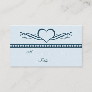 Romantic Heart Swirls Wedding Place Card