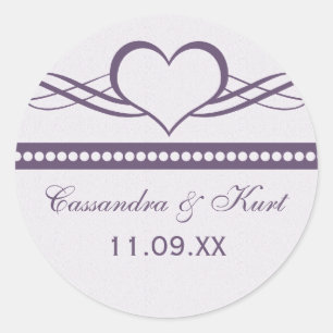 Romantic Heart Swirls Wedding Stickers
