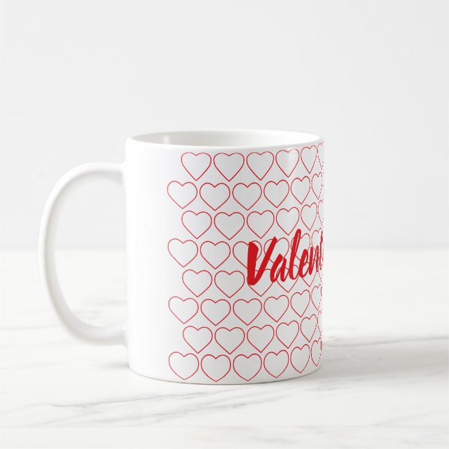 Romantic Heart Valentine’s Day Design Coffee Mug (Left)