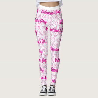 Romantic Heart Valentine’s Day Design Leggings