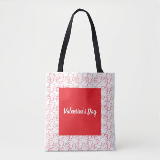 Romantic Heart Valentine’s Day Design Tote Bag