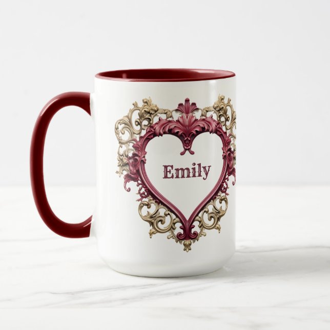 Romantic Heart Valentine's Day Coffee Mug (Left)