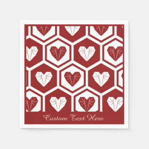 Romantic Heart White Diamond Heart Personalize Napkin