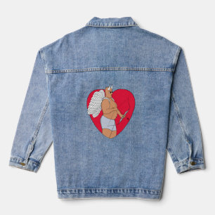 Romantic Heart With an Unusual Cupid Denim Jacket